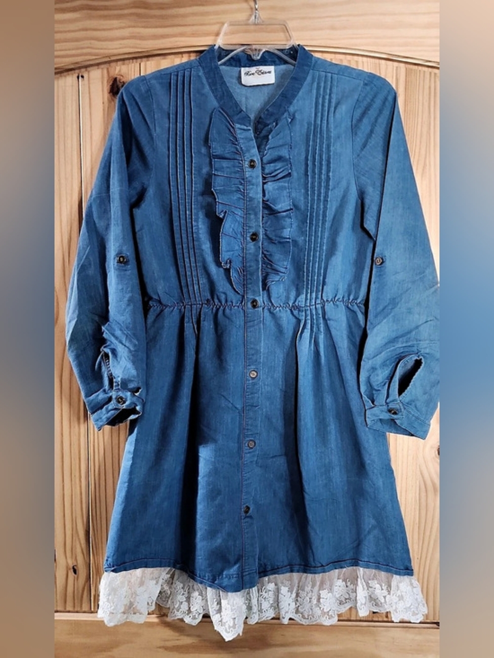 Love Charm Blue & White Ruffle Mini Dress